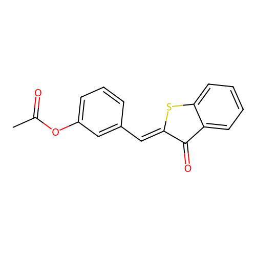 [3-[(Z)-(3-oxo-1-benzothiophen-2-ylidene)methyl]phenyl] acetate structure