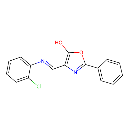 Oxazol-5(4H)-one, 4-(2-chlorophenylamino)methylene-2-phenyl- structure