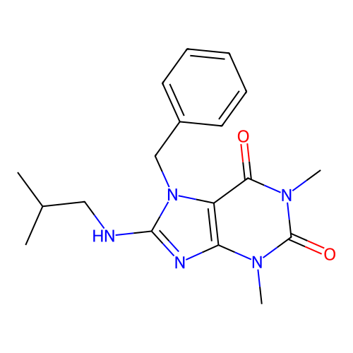 7-benzyl-8-(isobutylamino)-1,3-dimethyl-3,7-dihydro-1H-purine-2,6-dione structure