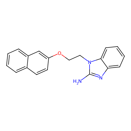 1-[2-(naphthalen-2-yloxy)ethyl]-1H-benzimidazol-2-amine structure