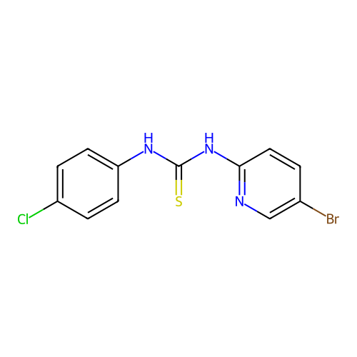 N-(5-bromo-2-pyridinyl)-N'-(4-chlorophenyl)thiourea structure