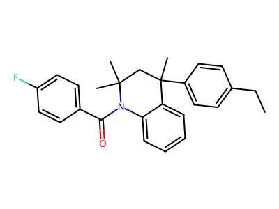 4-(4-ethylphenyl)-1-(4-fluorobenzoyl)-2,2,4-trimethyl-1,2,3,4-tetrahydroquinoline structure