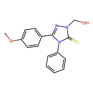 2-(Hydroxymethyl)-5-(4-methoxyphenyl)-4-phenyl-1,2,4-triazole-3-thione structure