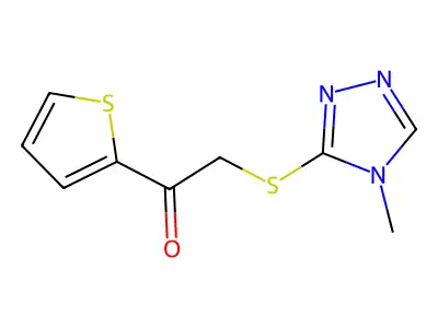 2-[(4-Methyl-1,2,4-triazol-3-yl)sulfanyl]-1-thiophen-2-ylethanone structure