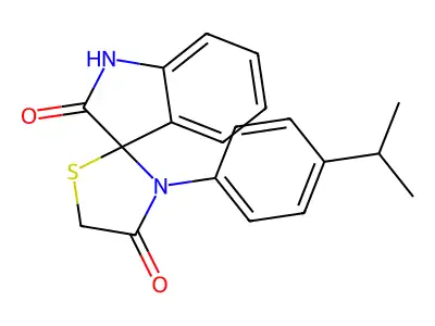 3-(4-propan-2-ylphenyl)spiro[1,3-thiazolidine-2,3'-1H-indole]-2',4-dione structure