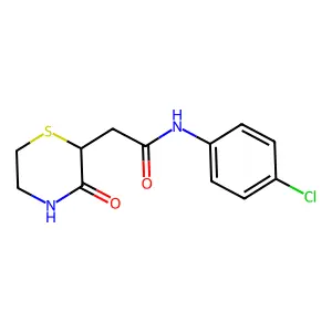 N-(4-chlorophenyl)-2-(3-oxothiomorpholin-2-yl)acetamide structure