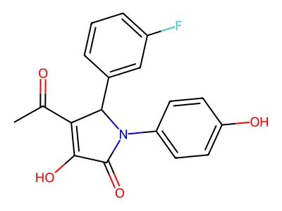3-acetyl-2-(3-fluorophenyl)-4-hydroxy-1-(4-hydroxyphenyl)-2H-pyrrol-5-one structure
