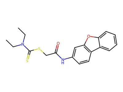 [2-(dibenzofuran-3-ylamino)-2-oxoethyl] N,N-diethylcarbamodithioate structure