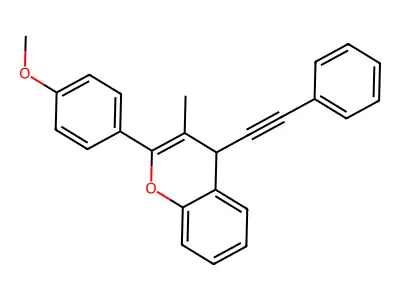 2-(4-methoxyphenyl)-3-methyl-4-(phenylethynyl)-4H-chromene structure