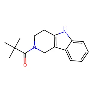 2,2-Dimethyl-1-(1,3,4,5-tetrahydro-2H-pyrido[4,3-b]indol-2-yl)-1-propanone structure