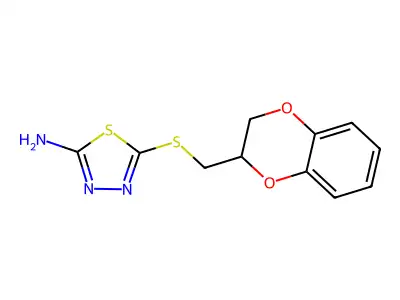 5-[(2,3-Dihydro-1,4-benzodioxin-2-ylmethyl)sulfanyl]-1,3,4-thiadiazol-2-amine structure