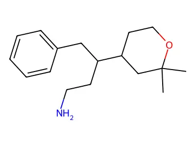 3-(2,2-Dimethyloxan-4-yl)-4-phenylbutan-1-amine structure