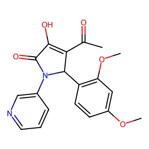 3-acetyl-2-(2,4-dimethoxyphenyl)-4-hydroxy-1-pyridin-3-yl-2H-pyrrol-5-one structure