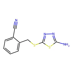 2-{[(5-Amino-1,3,4-thiadiazol-2-yl)sulfanyl]methyl}benzonitrile structure