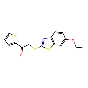 2-[(6-Ethoxy-1,3-benzothiazol-2-yl)sulfanyl]-1-thiophen-2-ylethanone structure