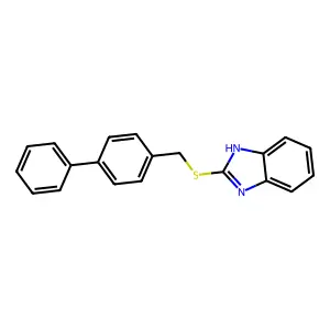 2-[(4-phenylphenyl)methylsulfanyl]-1H-benzimidazole structure