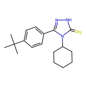 5-(4-tert-butylphenyl)-4-cyclohexyl-4H-1,2,4-triazole-3-thiol structure
