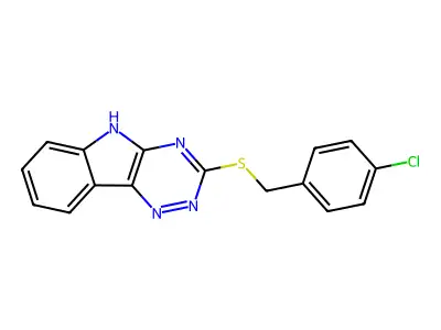 3-[(4-chlorophenyl)methylsulfanyl]-5H-[1,2,4]triazino[5,6-b]indole structure