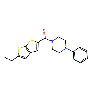 (5-Ethylthieno[2,3-b]thiophen-2-yl)(4-phenylpiperazin-1-yl)methanone structure