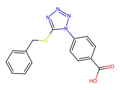 4-(5-苄硫基四唑-1-基)苯甲酸 structure