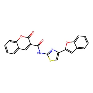 N-[4-(1-benzofuran-2-yl)-1,3-thiazol-2-yl]-2-oxo-2H-chromene-3-carboxamide structure