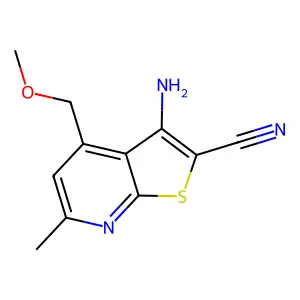 3-Amino-4-(methoxymethyl)-6-methylthieno[2,3-b]pyridine-2-carbonitrile structure