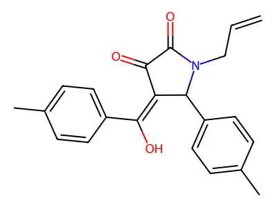 1-allyl-3-hydroxy-4-(4-methylbenzoyl)-5-(4-methylphenyl)-1,5-dihydro-2H-pyrrol-2-one structure