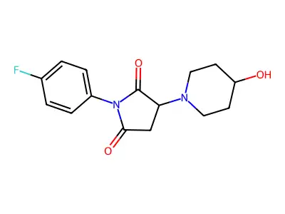 1-(4-Fluorophenyl)-3-(4-hydroxypiperidin-1-yl)pyrrolidine-2,5-dione structure