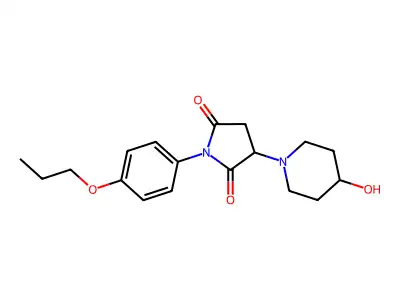 3-(4-Hydroxypiperidin-1-yl)-1-(4-propoxyphenyl)pyrrolidine-2,5-dione structure