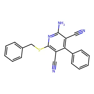 2-Amino-6-(benzylsulfanyl)-4-phenylpyridine-3,5-dicarbonitrile structure