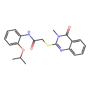 2-(3-methyl-4-oxoquinazolin-2-yl)sulfanyl-N-(2-propan-2-yloxyphenyl)acetamide structure