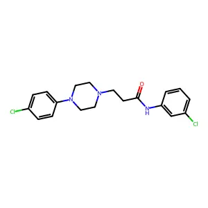 N-(3-chlorophenyl)-3-[4-(4-chlorophenyl)piperazin-1-yl]propanamide structure