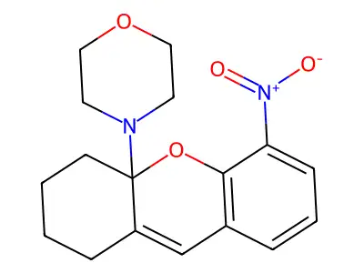 4-(5-Nitro-1,2,3,4-tetrahydroxanthen-4a-yl)morpholine structure