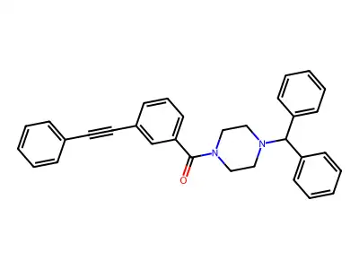 (4-Benzhydrylpiperazin-1-yl)-[3-(2-phenylethynyl)phenyl]methanone structure