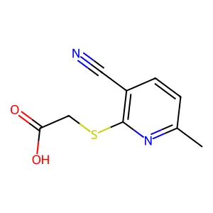 [(3-Cyano-6-methylpyridin-2-yl)thio]acetic acid structure