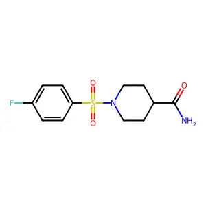 1-[(4-Fluorophenyl)sulfonyl]-4-piperidinecarboxamide structure