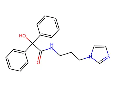 2-hydroxy-N-[3-(1H-imidazol-1-yl)propyl]-2,2-diphenylacetamide structure