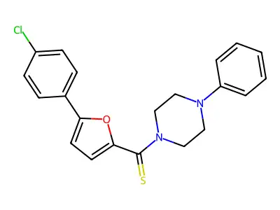 (5-(4-Chlorophenyl)furan-2-yl)(4-phenylpiperazin-1-yl)methanethione structure
