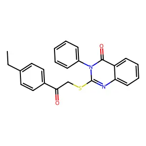 2-[2-(4-Ethylphenyl)-2-oxoethyl]sulfanyl-3-phenylquinazolin-4-one structure