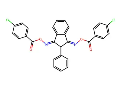 2-Phenyl-1H-indene-1,3(2H)-dione 1,3-di-4-chlorobenzoyloxime structure