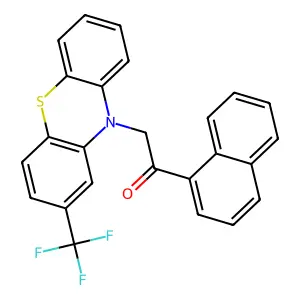 1-(naphthalen-1-yl)-2-[2-(trifluoromethyl)-10H-phenothiazin-10-yl]ethanone structure