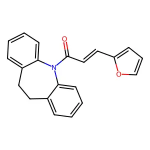 (2E)-1-(10,11-dihydro-5H-dibenzo[b,f]azepin-5-yl)-3-(furan-2-yl)prop-2-en-1-one structure