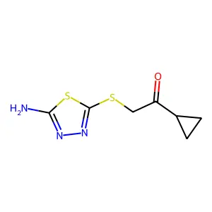 2-(5-Amino-[1,3,4]thiadiazol-2-ylsulfanyl)-1-cyclopropyl-ethanone structure