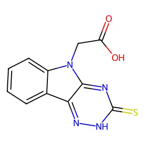 3-mercapto-5H-1,2,4-triazino(5,6-b)indole-5-acetic acid structure