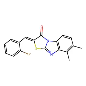 (2E)-2-[(2-bromophenyl)methylidene]-5,6-dimethyl-[1,3]thiazolo[3,2-a]benzimidazol-1-one structure