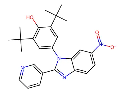 2,6-Ditert-butyl-4-(6-nitro-2-pyridin-3-ylbenzimidazol-1-yl)phenol structure