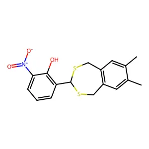 2-(7,8-Dimethyl-1,5-dihydro-2,4-benzodithiepin-3-yl)-6-nitrophenol structure