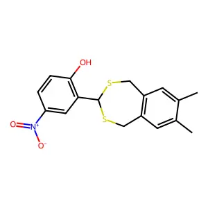 2-(7,8-Dimethyl-1,5-dihydro-2,4-benzodithiepin-3-yl)-4-nitrophenol structure