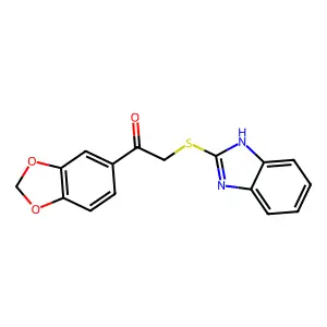 2-(1H-benzimidazol-2-ylsulfanyl)-1-(1,3-benzodioxol-5-yl)ethanone structure
