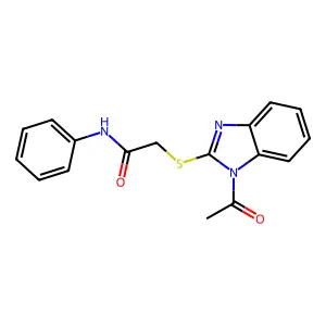 2-(1-acetylbenzimidazol-2-yl)sulfanyl-N-phenylacetamide structure
